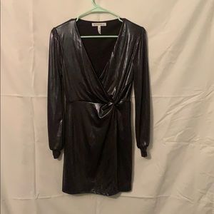 Metallic low cut cocktail dress